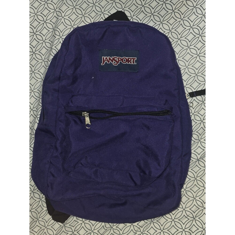 Dark purple classic jansport full size backpack bookbag purse bag tote!